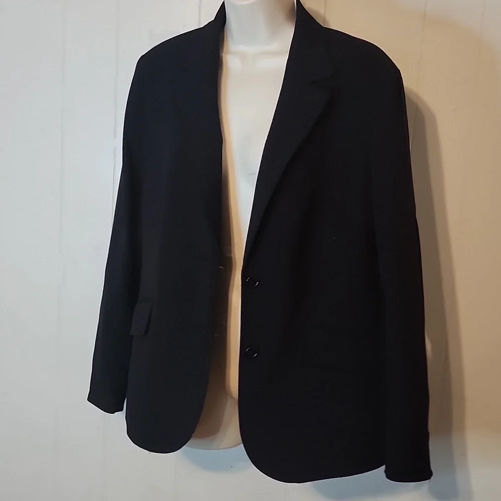 Anne Klein Black Sport Coat with Notched Lapels